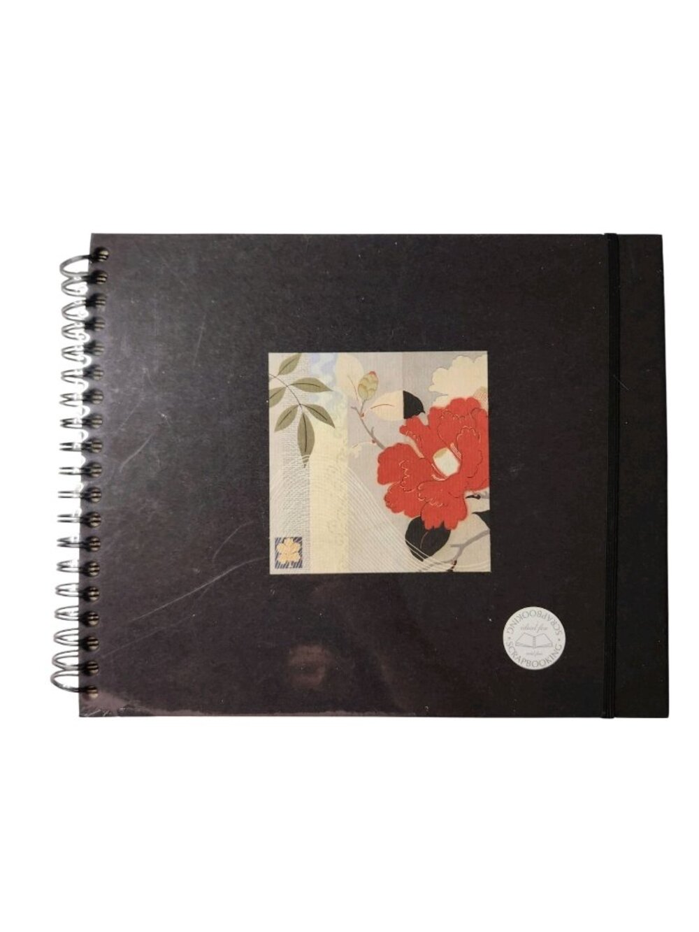 Mudlark Asian Kimono Scrapbook 10x 11.5" Black Memory Book Spiral Bound